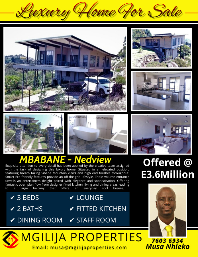 MBABANE - Nedview... Luxury 3 Bedroom House For Sale